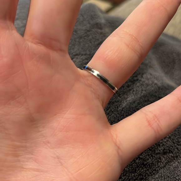 EUC Sterling Silver Blue Cameo Ring Size 8.25 - Picture 3 of 4